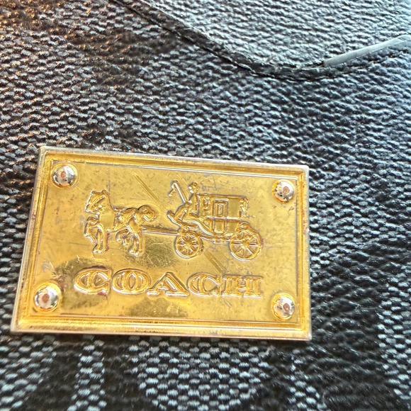 Coach Signature Canvas iPhone 14 Pro Max Case Black Gold Logo Emblem - Picture 2 of 9